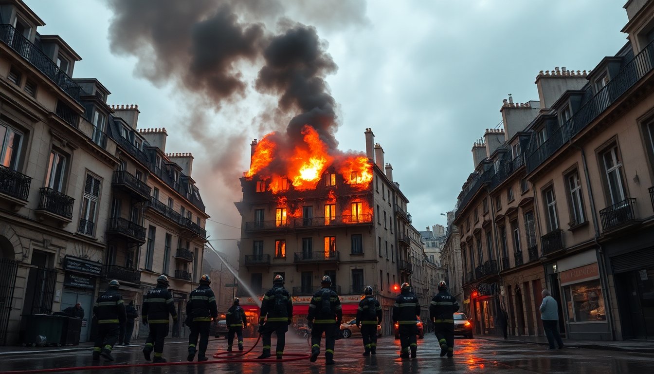 Incendie à Paris : des dizaines de pompiers mobilisés pour éteindre les flammes